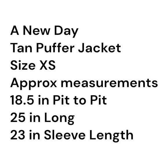 A New Day Tan Puffer Jacket Coat Women's SZ XS Mid Length Matte Warm Soft - Picture 2 of 10